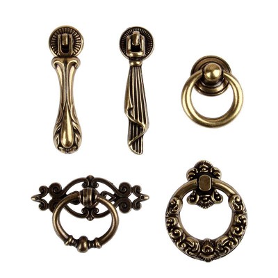 Vintage Chest Drawer Pendant Handle European-style Furniture Ring Zinc Furniture Handle Knob